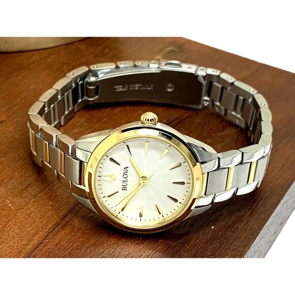 Bulova Women's Watch 98L277 Quartz Silver Dial Two Tone Stainless Steel - Picture 7 of 12
